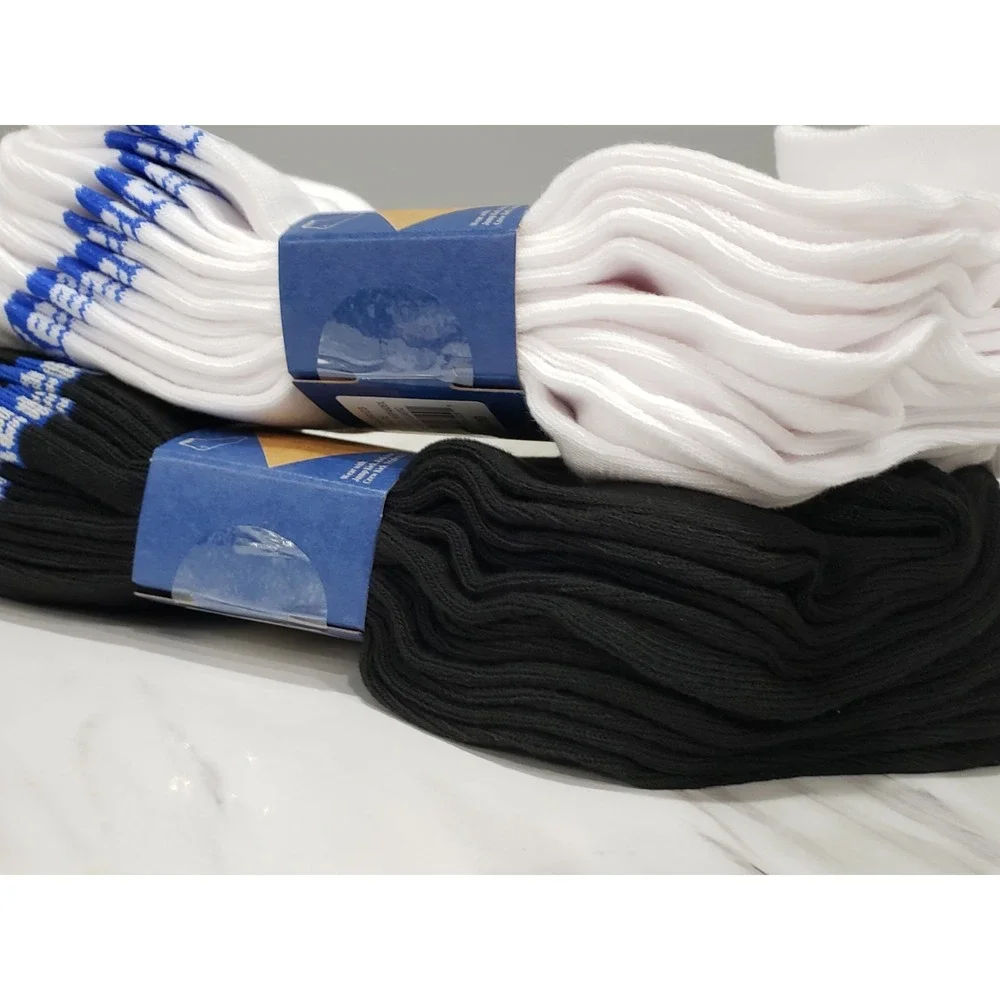 12 TOTAL Keds LOT Flat Knit Quarter Socks Size 6-10 - 2 PACK OF 6 WHITE BLACK